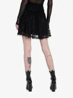 Cosmic Aura Black Lace Overlay Skirt