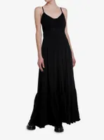 Cosmic Aura Black Lace Maxi Dress