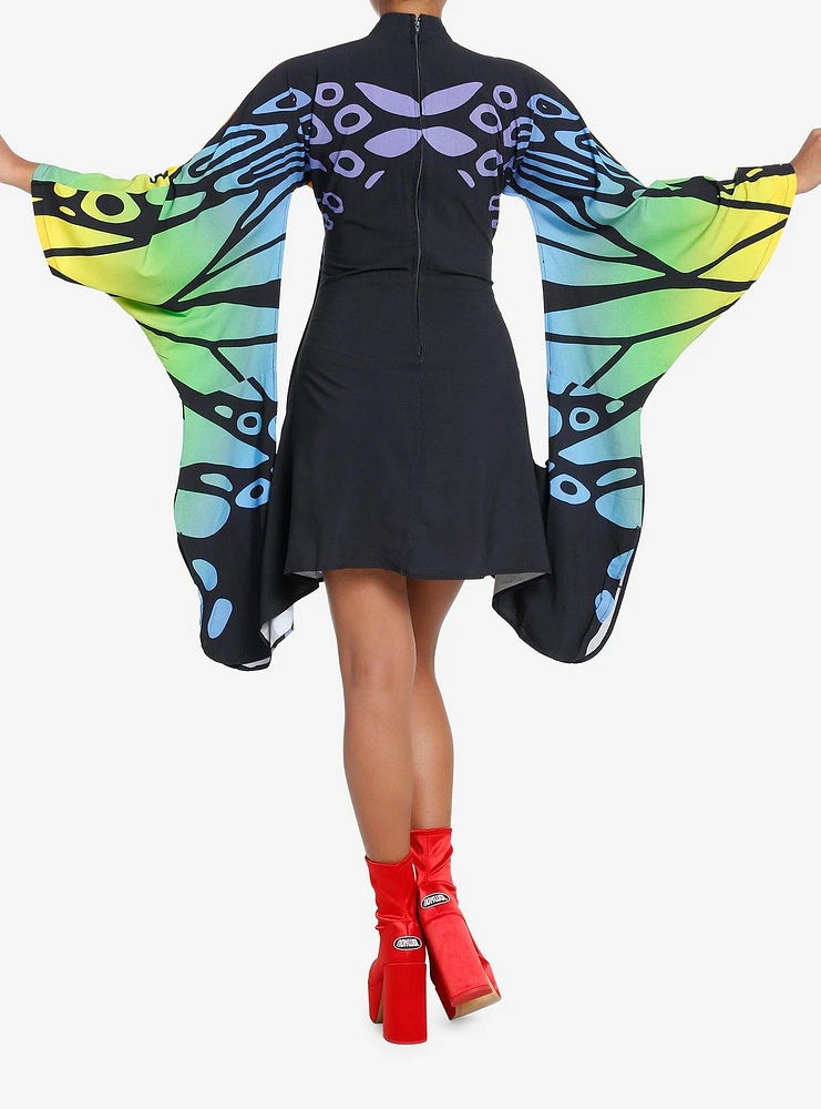 Thorn & Fable Rainbow Butterfly Mini Dress