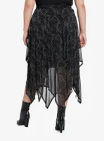 Cosmic Aura Moths & Branches Tiered Mesh Skirt Plus