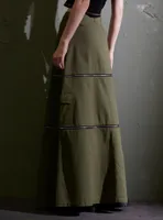 Social Collision Green Zip-Off Maxi Skirt