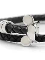 Disney Mickey Mouse Black Double Wrapped Leather Bracelet