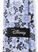 Disney Mickey Mouse Silhouette Floral Blue White Tie