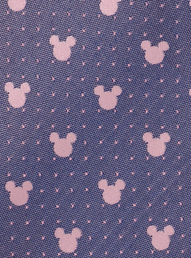 Disney Mickey Mouse Silhouette Purple Pink Dot Tie