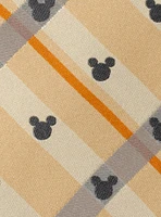 Disney Mickey Mouse Silhouette Tan Plaid Tie