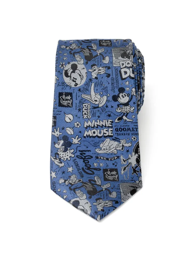 Disney100 Mickey Mouse & Friends Vintage Blue Tie