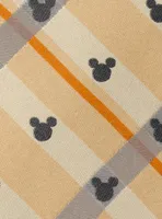 Disney Mickey Mouse Silhouette Tan Plaid Tie