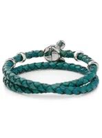 Disney Mickey Mouse Teal Double Wrapped Leather Bracelet