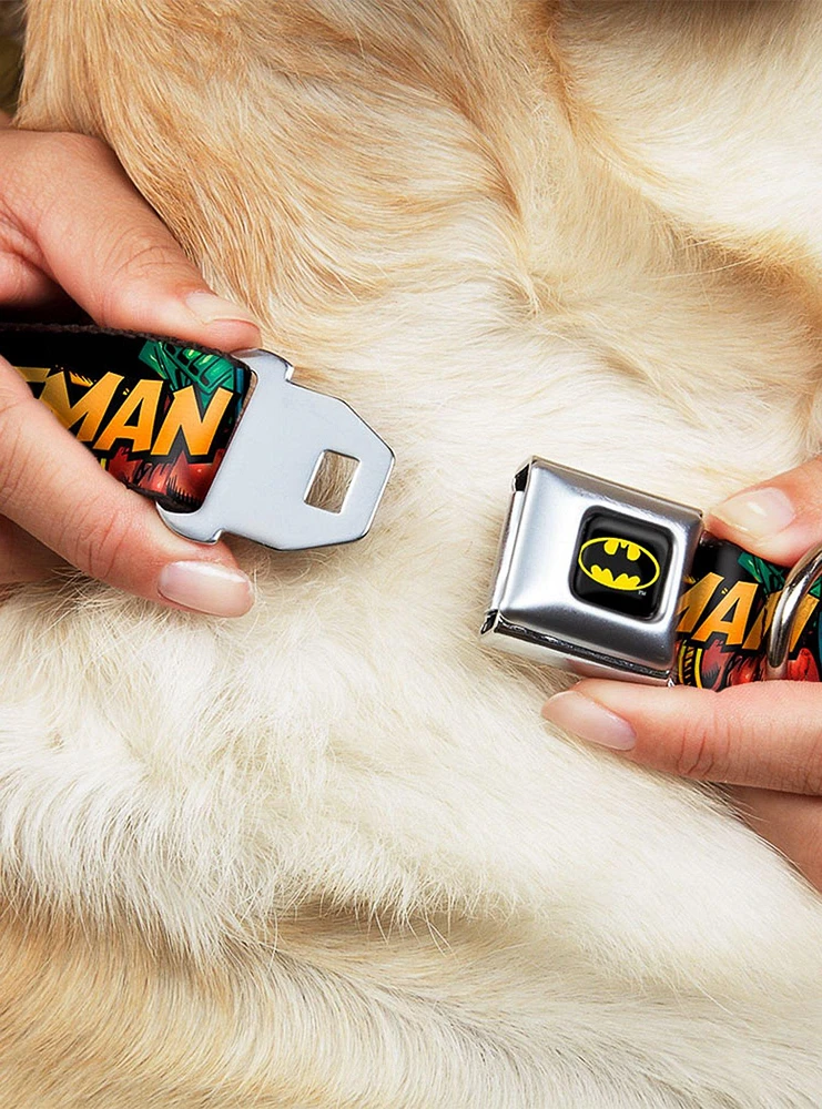 DC Comics Justice League Batman Robin Action Seatbelt Buckle Pet Collar