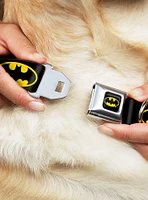 DC Comics Justice League Batman Shield Black Yellow Seatbelt Buckle Pet Collar