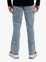 Blue Cargo Strap Denim Pants