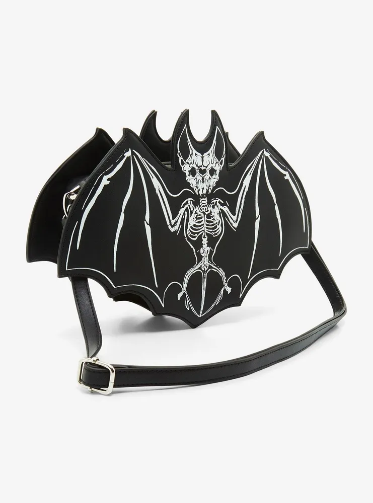 Bat Skeleton Glow-In-The-Dark Crossbody Bag