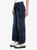 Dark Wash Wide Leg Carpenter Pants