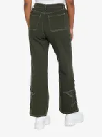 Green Star Patch Straight Leg Pants