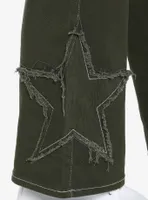 Green Star Patch Straight Leg Pants