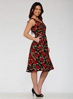 Black Red Rose Dress