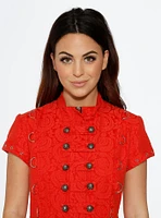 Red Jacquard HiLo Dress