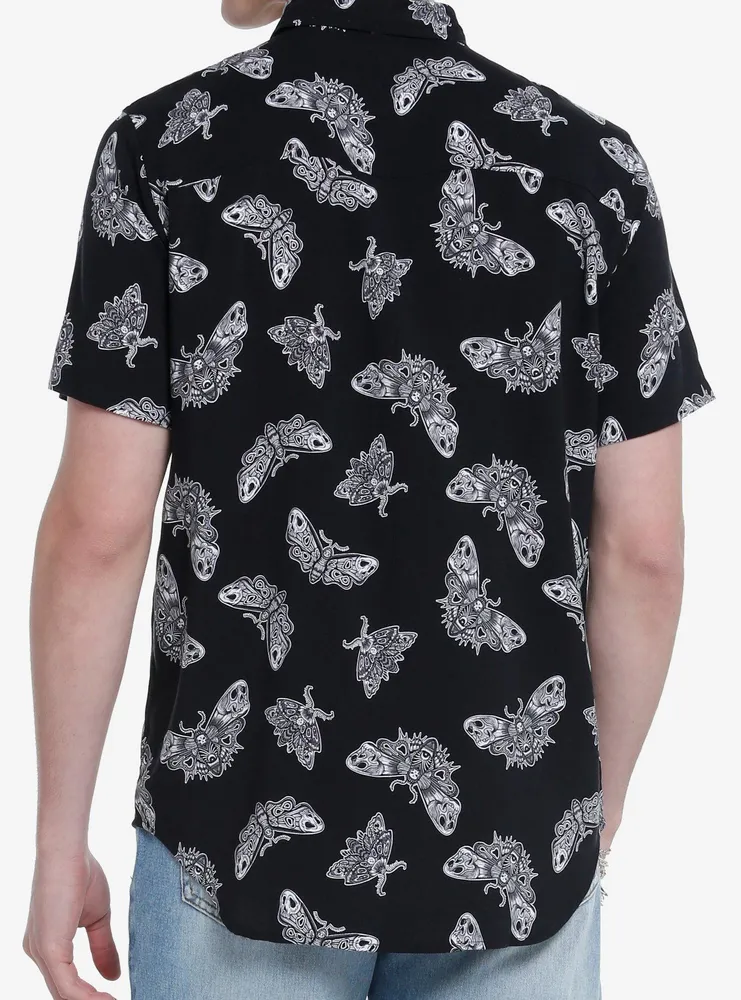 Death's-Head Moth Woven Button-Up