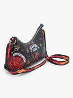 Loungefly Stranger Things Hellfire Club Icons Allover Print Crossbody Bag