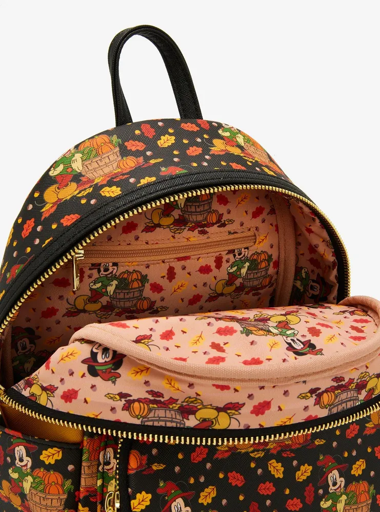 Loungefly Disney Mickey Mouse Fall Foliage Allover Print Mini Backpack - BoxLunch Exclusive