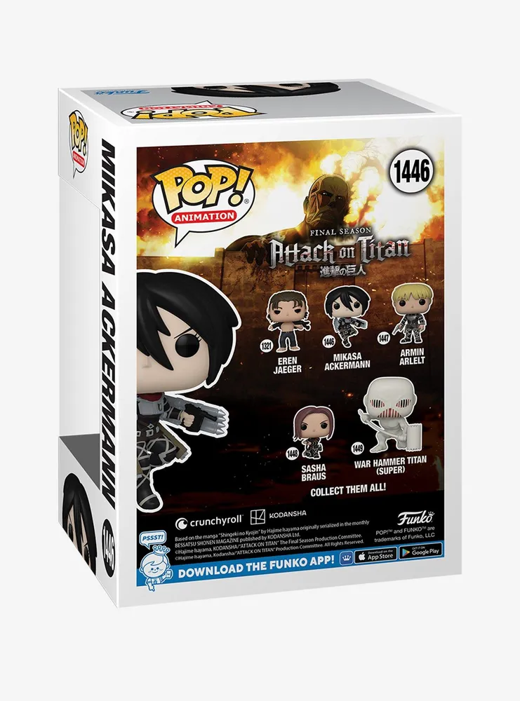 Funko Attack On Titan Final Season Pop! Animation Mikasa Ackermann Vinyl Figure