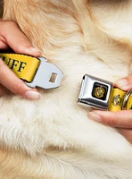 Harry Potter Hufflepuff Crest Yellow Black Seatbelt Buckle Dog Collar