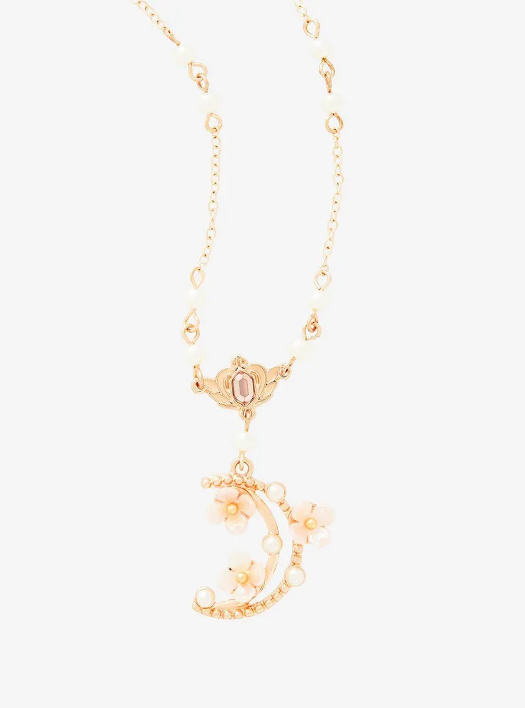Sailor Moon Floral Moon Pendant Necklace - BoxLunch Exclusive