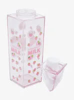 Strawberry Cow Milk Carton Water Bottle