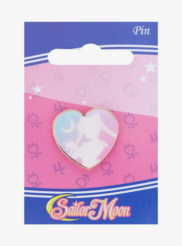 Sailor Moon Heart Silhouette Rose Gold Enamel Pin - BoxLunch Exclusive