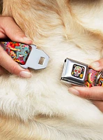 Dancing Catrinas Collage Multi Color Seatbelt Buckle Dog Collar