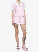 Kawaii Sakura Bunny Ears Girls Button-Up Lounge Top