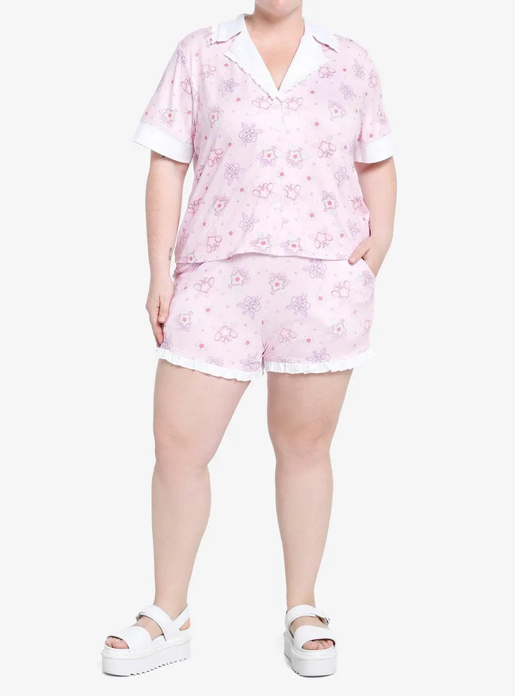 Kawaii Sakura Bunny Ears Girls Button-Up Lounge Top Plus