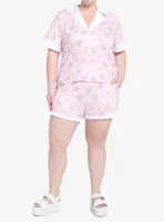 Kawaii Sakura Bunny Ears Girls Button-Up Lounge Top Plus