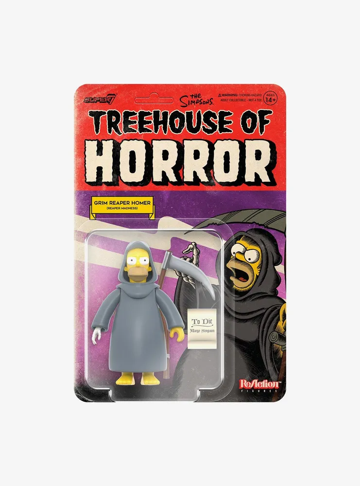 Super7 ReAction The Simpsons Treehouse of Horror Grim Reaper Homer Figure