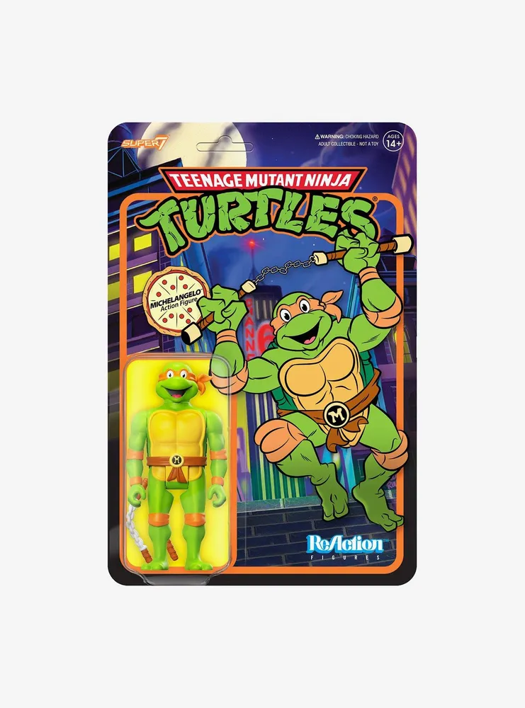 Super7 ReAction Teenage Mutant Ninja Turtles Toon Michelangelo Figure