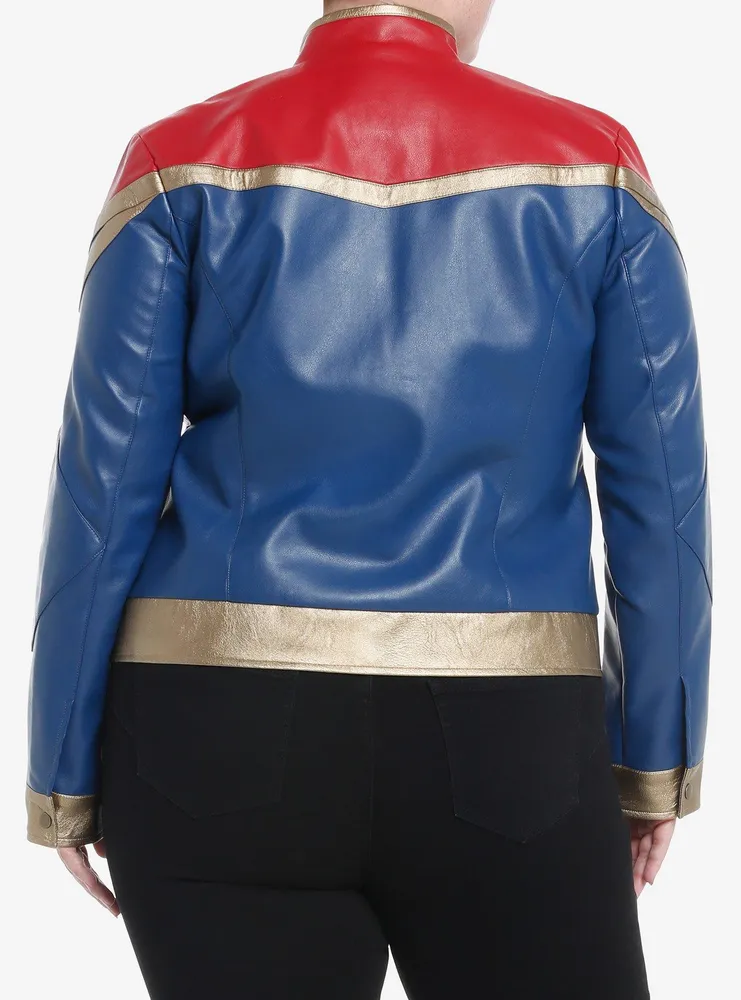 Her Universe Marvel The Marvels Captain Faux Leather Girls Jacket Plus