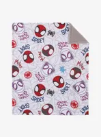 Marvel Spider-Man Masks Allover Print Baby Blanket - BoxLunch Exclusive
