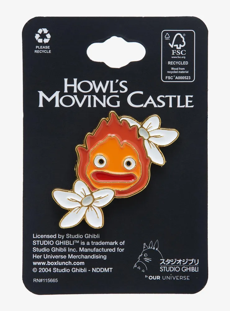 Studio Ghibli Howl's Moving Castle Calcifer Floral Enamel Pin - BoxLunch Exclusive