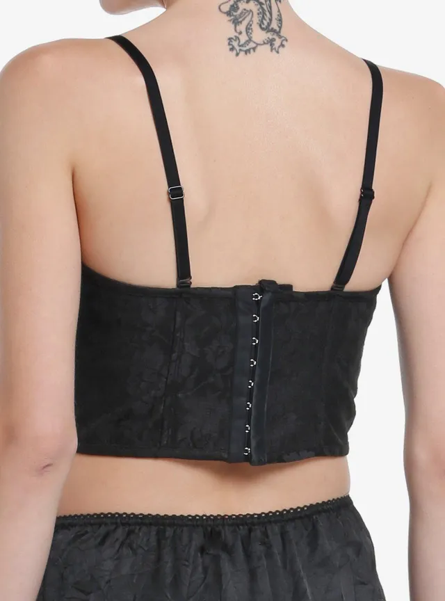 Hot Topic Thorn & Fable Black Lace Girls Crop Corset