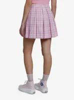 Sweet Society Pink & Lavender Plaid Pleated Skirt