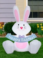 Easter Bunny With Banner Airblown