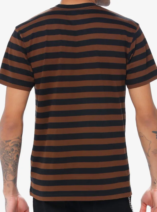 Hot Topic Black & Brown Stripe T-Shirt
