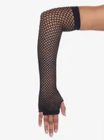 Black Extra Long Fishnet Gloves