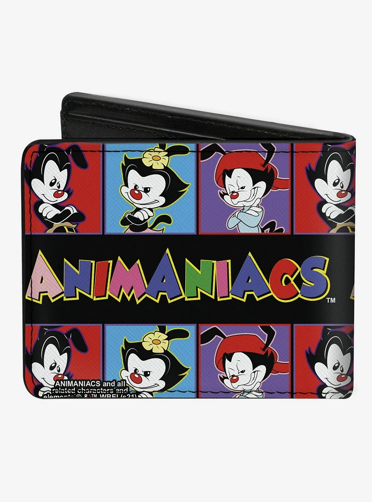 Animaniacs Yakko Wakko and Dot Block Poses Bifold Wallet