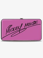 Disney Mickey Mouse Face Character Close Up and Autograph Hinged Wallet