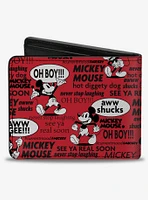 Disney Mickey Mouse Poses and Quotes Collage Bifold Wallet