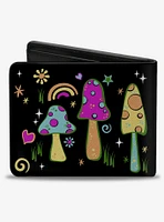 Mushroom Shroomy Vibrant Garden Bifold Wallet