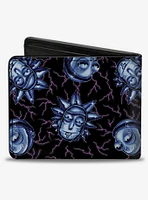 Rick and Morty Electric Faces Scattered Bifold Wallet