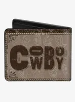 Western Cowboy Icons Collage Bifold Wallet
