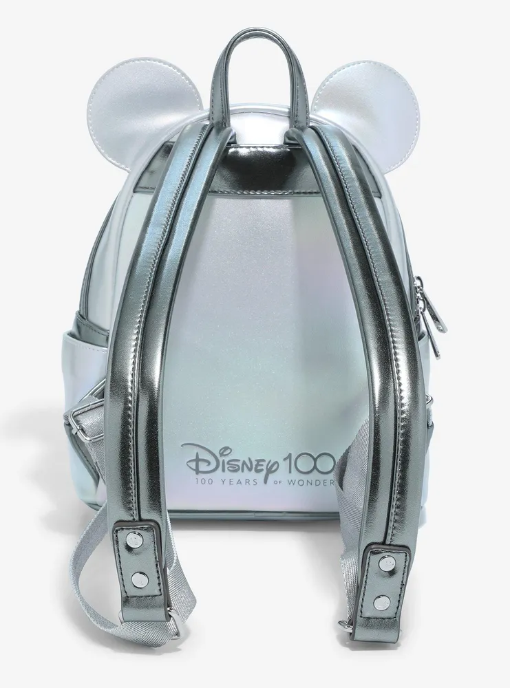 Loungefly Disney100 Mickey Mouse Platinum Mini Backpack